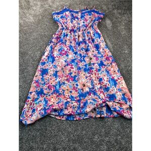 Candies Spring Summer Floral Dress Juniors Blue Size Large‎